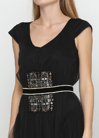 Черное вечернее платье Roberto Cavalli с орнаментом