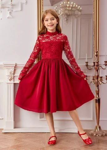 Бордовое платье SHEIN (331536310)