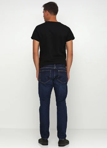 Темно-синие демисезонные слим джинсы slim regular H&M