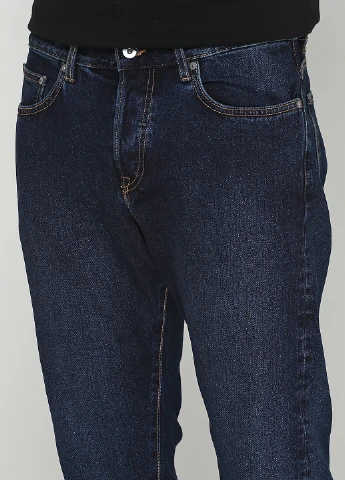 Темно-синие демисезонные слим джинсы slim regular H&M