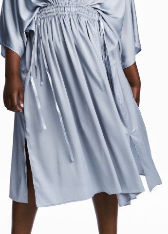Серо-голубое кэжуал платье H&M однотонное