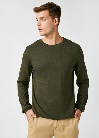 Оливковий (хакі) демісезонний светр джемпер KOTON