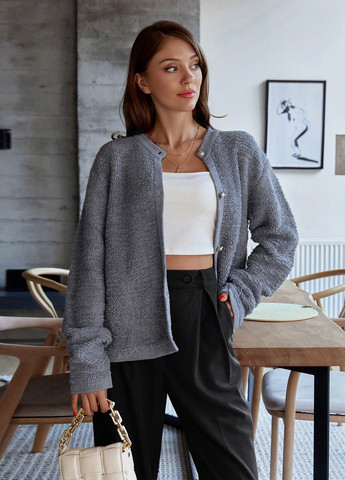 Серый демисезонный кардиган SHEIN