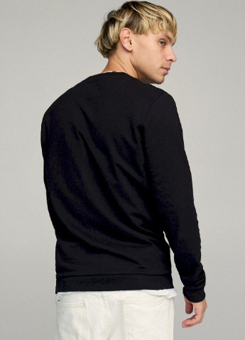 Чорний свитшот мужской basic /no flis/ YAPPI малюнок (254557592)