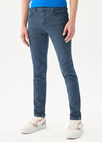 Синие демисезонные скинни джинсы Lacoste
