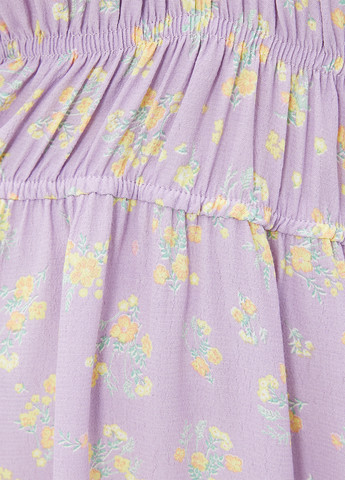 Лілова кежуал сукня з відкритими плечима KOTON з квітковим принтом