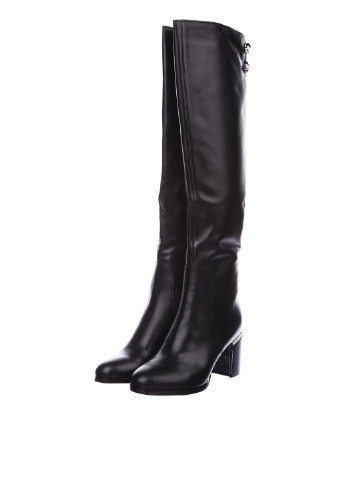 Женские черные сапоги Blizzarini с бусинами и на высоком каблуке