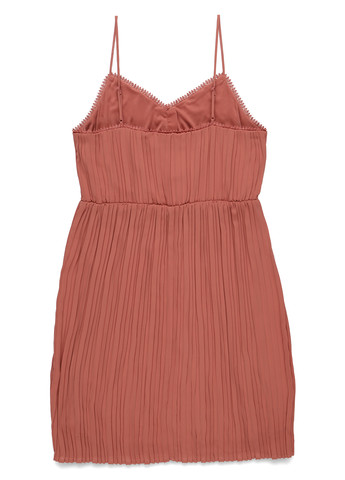 Терракотовое кэжуал платье плиссированное MINT&BERRY однотонное