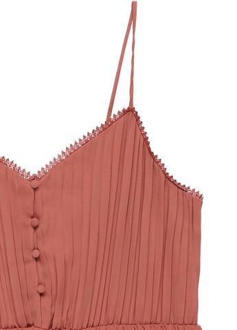 Терракотовое кэжуал платье плиссированное MINT&BERRY однотонное