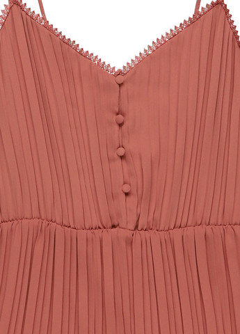 Терракотовое кэжуал платье плиссированное MINT&BERRY однотонное