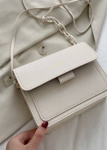 Женская классическая сумочка кросс-боди на ремешке молочная белая NoName (251204089)