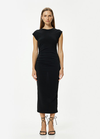 Чорна кежуал, святковий сукня сукня-футболка KOTON однотонна