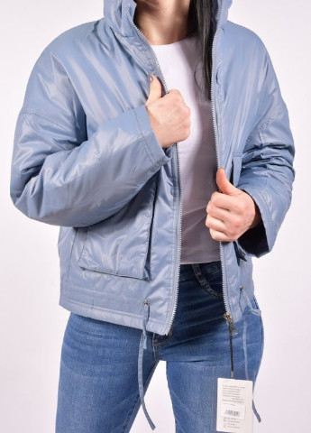 Серо-голубая демисезонная куртка женская демисезонная Nobrend