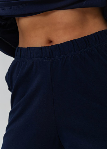 Темно-синяя всесезон пижама (лонгслив, брюки) лонгслив + брюки Ager
