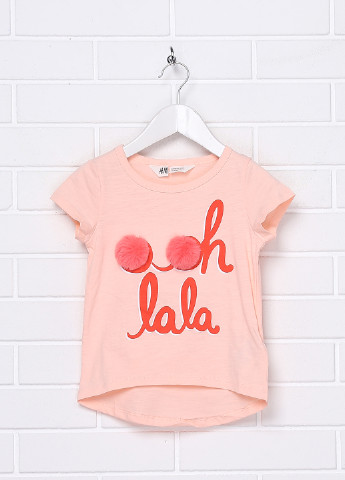 Светло-розовая летняя футболка H&M