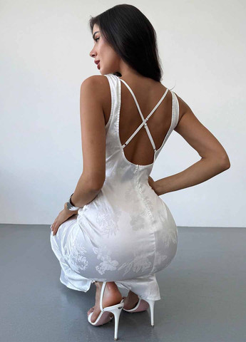 Білий вечірня, кежуал сукня з відкритою спиною SHEIN однотонна