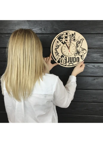 Настінний дерев`яний годинник в інтер`єр «Дзюдо» 7Arts (253566341)