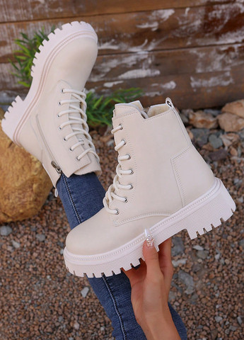 Осенние ботильоны берцы SHEIN без декора из искусственной кожи