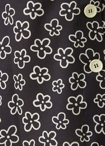 Черно-белая кэжуал цветочной расцветки юбка KOTON