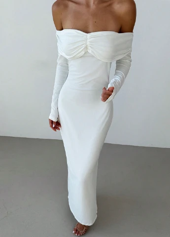 Білий кежуал, вечірня сукня з відкритою спиною, з відкритими плечима SHEIN однотонна