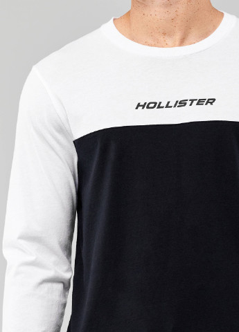 Белый демисезонный кэжуал лонгслив Hollister с логотипом