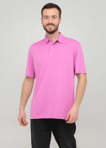Розово-лиловая мужская футболка поло Greg Norman однотонная