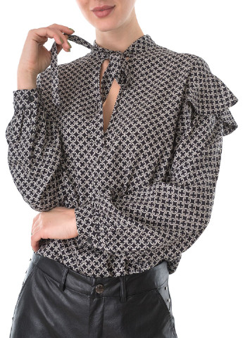 Черная кэжуал рубашка с абстрактным узором Gaudi