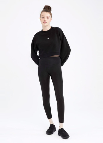 Чорний світшот DeFacto однотонний без декору (329047380)