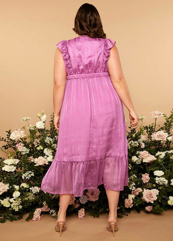 Світло-рожева коктейльна, кежуал сукня в стилі армпір, на запах SHEIN в смужку