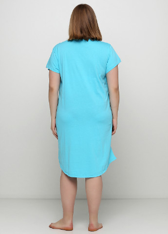 Бирюзовое домашнее платье платье-футболка Vienetta с рисунком