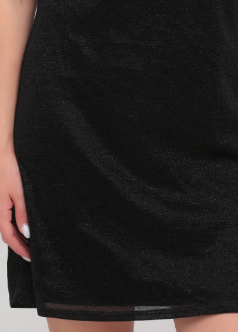 Черное коктейльное платье на одно плечо NA-KD меланжевое