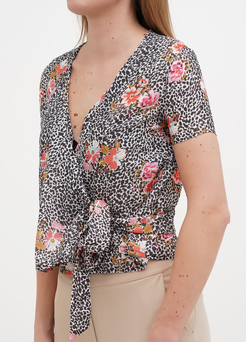 Чорно-біла блуза на запах Imperial