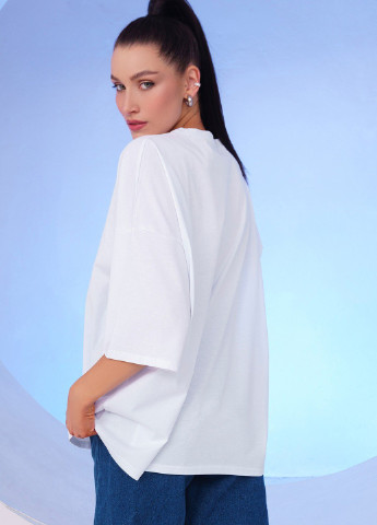 Белая всесезон футболка женская с коротким рукавом ISSA PLUS WN20-281