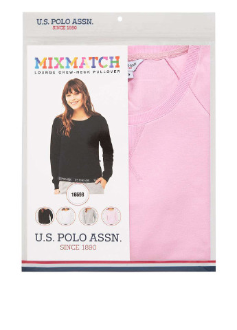 Пуловер U.S. Polo Assn. - Прямий крій рожевий домашній бавовна, трикотаж - (251115211)