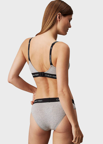 Серый топ бюстгальтер Calvin Klein без косточек хлопок