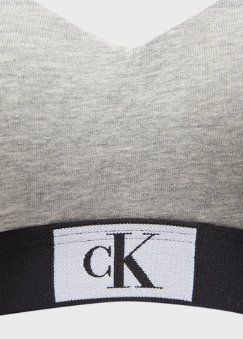 Серый топ бюстгальтер Calvin Klein без косточек хлопок
