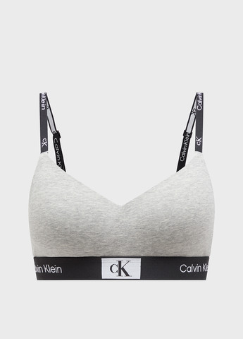 Серый топ бюстгальтер Calvin Klein без косточек хлопок