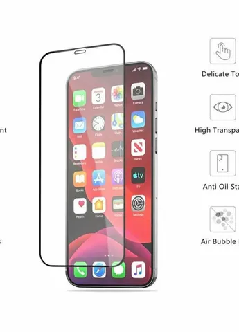 Стекло защитное Apple iPhone 12 (Black) (222292) (222292) Drobak (203978258)