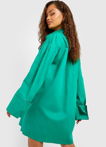 Зелена кежуал сукня сукня-сорочка Boohoo однотонна