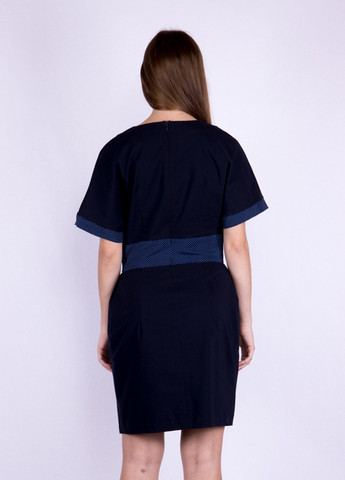 Темно-синее кэжуал платье Time of Style в горошек