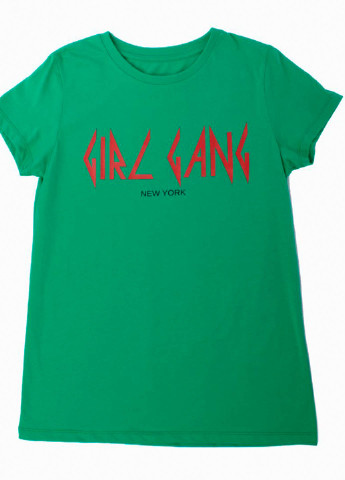 Зелена всесезон футболка жіноча girl gang зелений Power Футболки