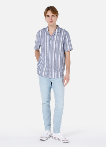 Серо-синяя кэжуал рубашка в полоску Colin's