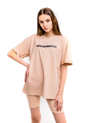 Футболка Comfort жіноча Oversize з принтом Perspective бежева Intruder - (233042606)
