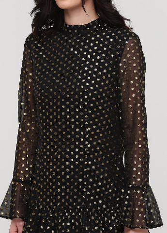 Чорна коктейльна плаття, сукня а-силует H&M в горошок