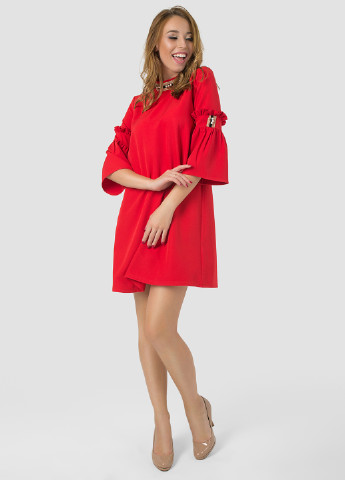Красное кэжуал платье Azuri однотонное