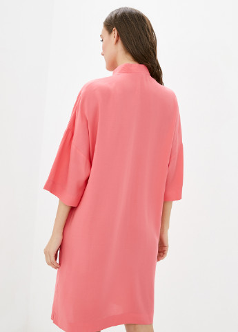 Розовое кэжуал платье рубашка, оверсайз Silence однотонное