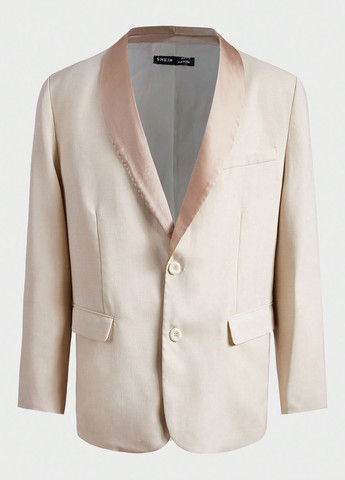 Світло-бежевий демісезонний костюм (піджак, штани) брючний SHEIN