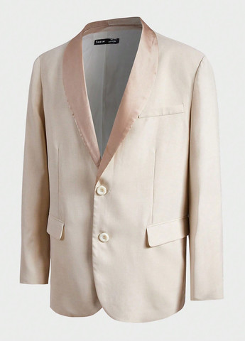 Світло-бежевий демісезонний костюм (піджак, штани) брючний SHEIN