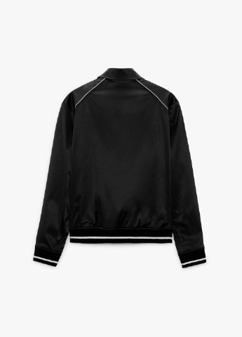Черная контрастная атласная куртка Zara