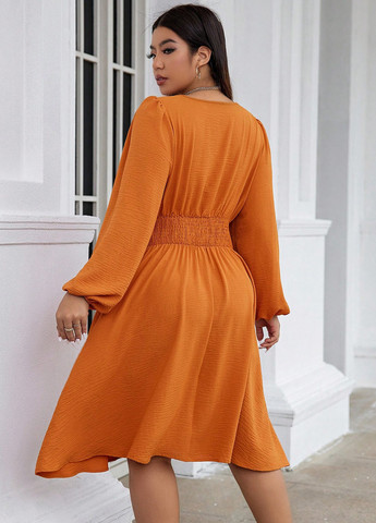 Помаранчева кежуал сукня кльош SHEIN однотонна